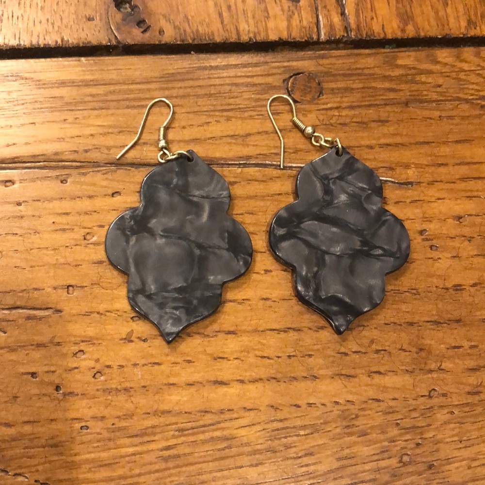 Grey retro earrings